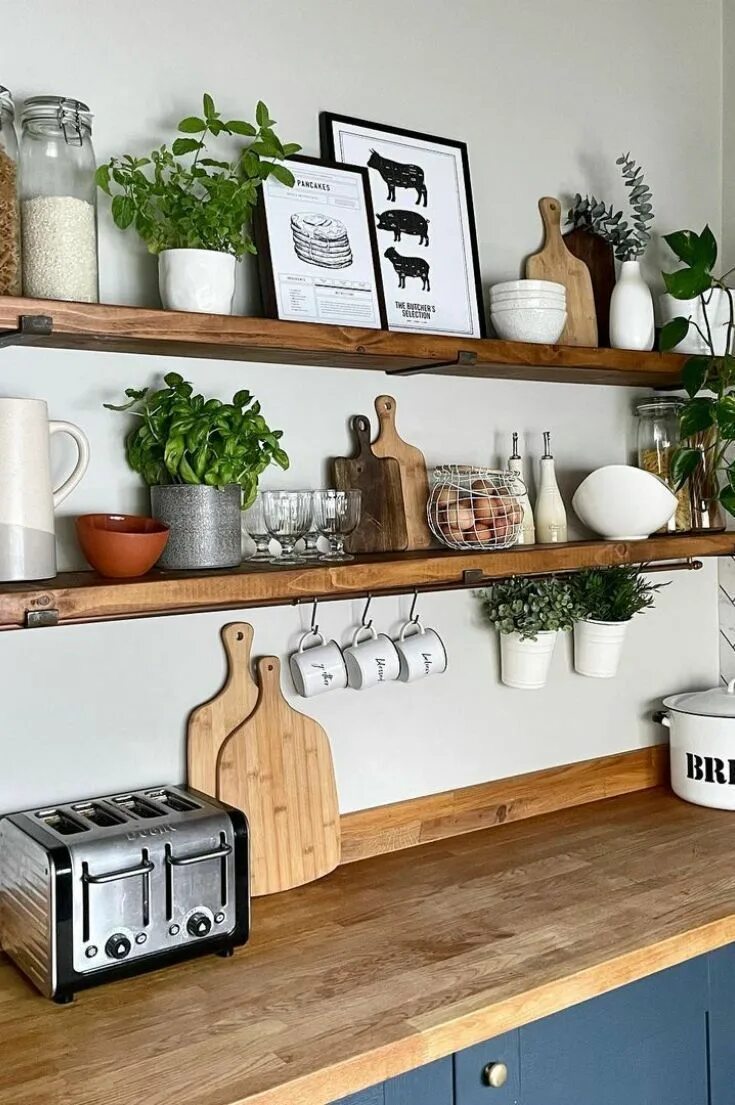 Полки на кухню дизайн интерьера Open Kitchen Shelves Ideas - swankyden.com Kitchen shelf decor, Kitchen interior