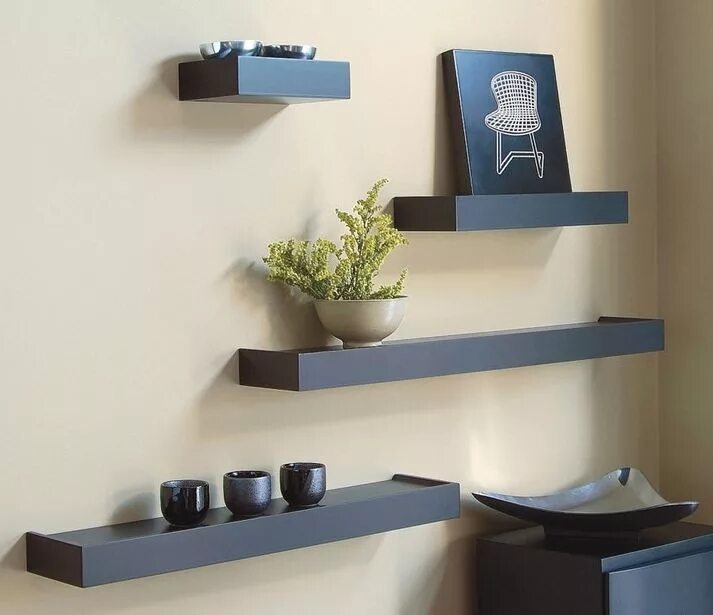 Полки на стену фото 最 高 に 美 し い デ コ レ-シ ョ ン ア イ デ ア Ikea wall shelves, Floating shelves diy, Black w