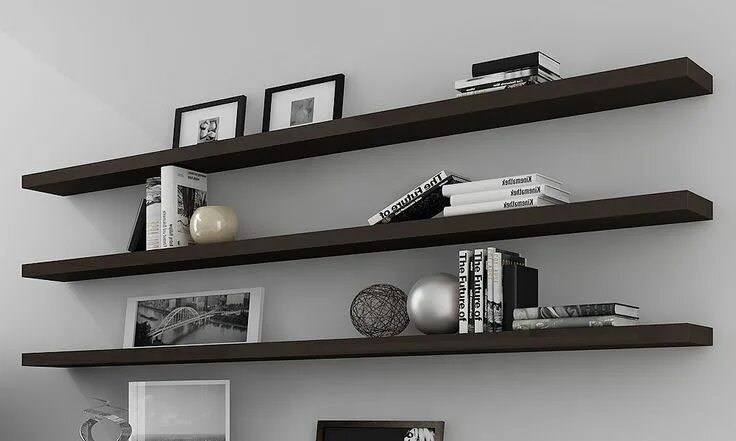 Полки на стену в интерьере фото Floating Shelves Floating shelves, Modern floating shelves, Long floating shelve