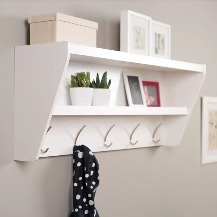 Полки на стену в прихожую фото Manzanola Floating Entryway Shelf & Coat Rack Shelves, Entryway shelf, Floating 