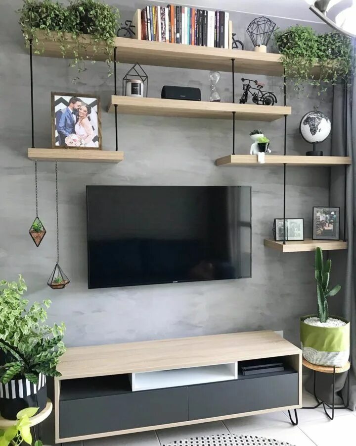 Полки над телевизором в гостиной фото 10 Ideas on How to Decorate a TV wall Decoholic #decoratehome 10 Ideas To Decora