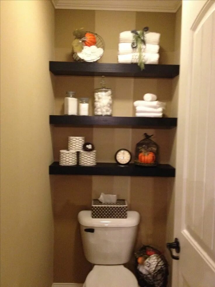 Terrific Photographs half Bathroom Shelves Tips Storage area in a rest room cont