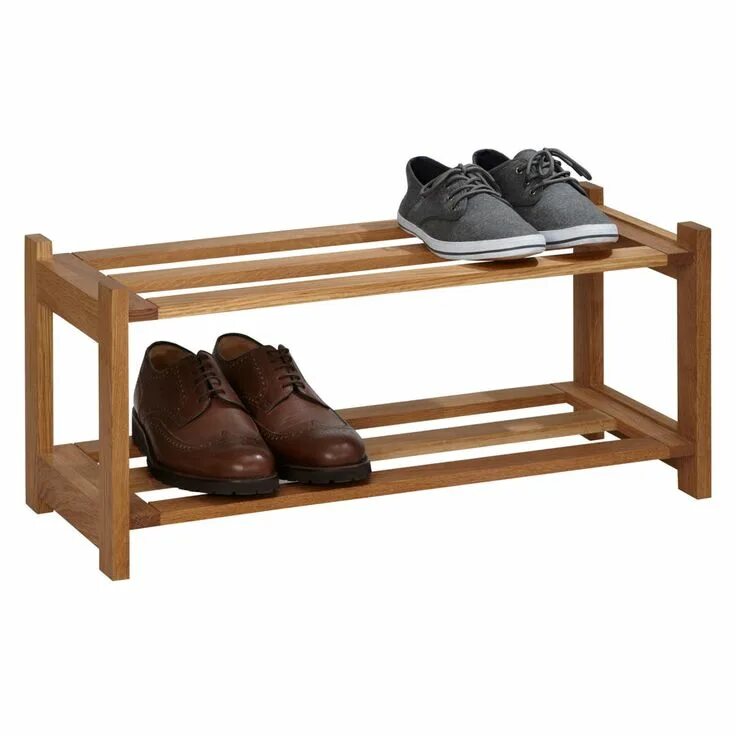 Полки под обувь из дерева фото John Lewis & Partners Oak Wood Shoe Rack, 2 Tier Wood shoe rack, Wood shoes, Woo