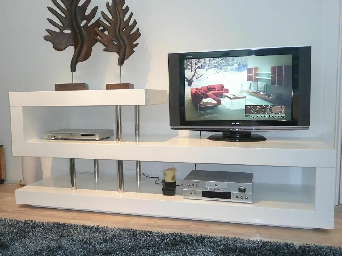 Полки под телевизор фото цены Modern white lacquer TV stand Contemporary tv stands, Tv stand furniture, Tv sta