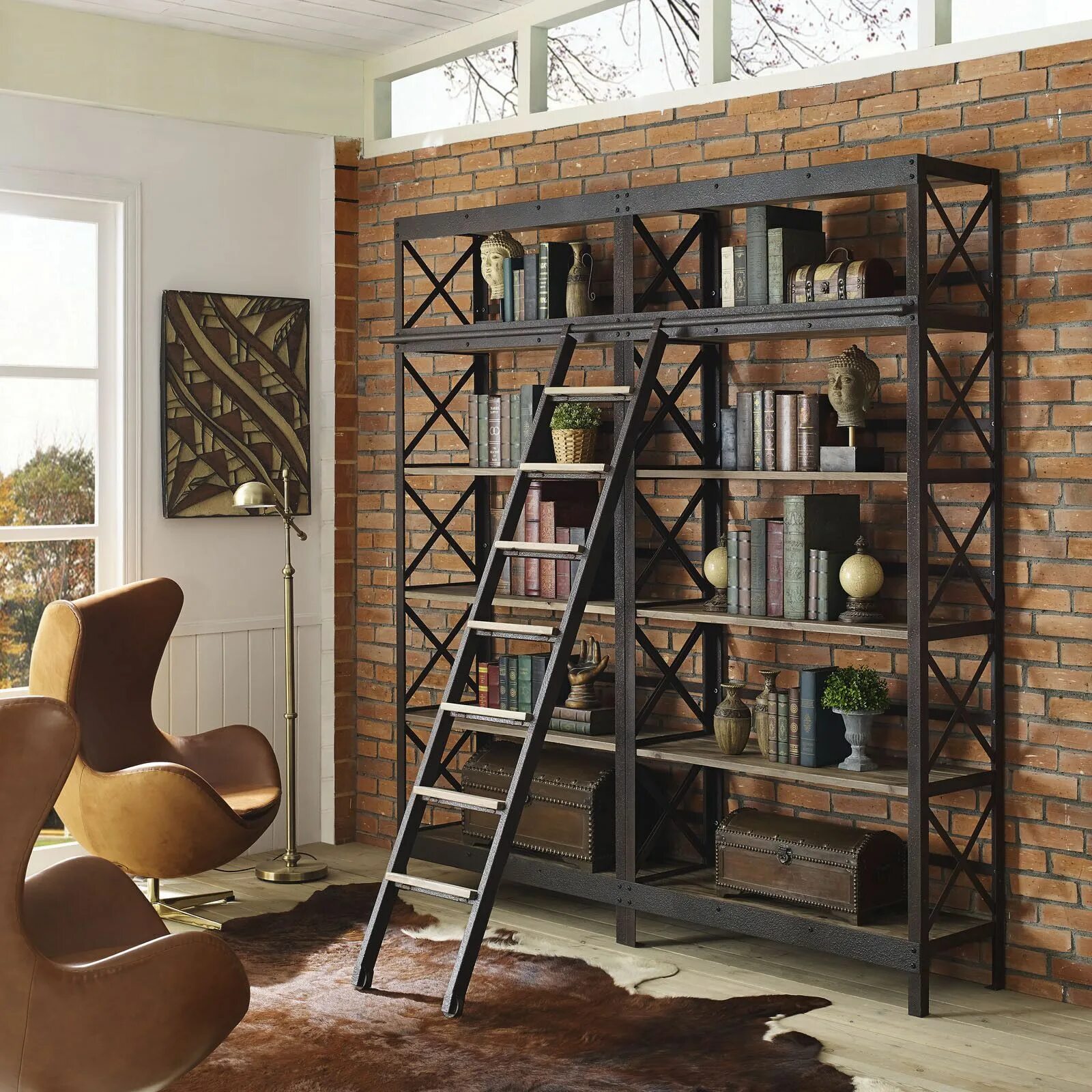 Полки шкаф в стиле лофт Head Wood Bookshelf Brown Wood bookshelves, Wood shelving units, Wood shelves