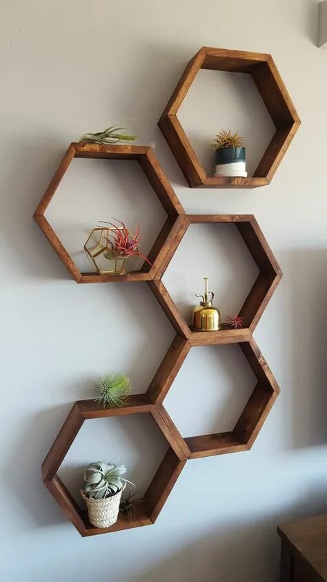 White set of 3 honeycomb hexagon shelves Backsplash designs, Backsplash patterns