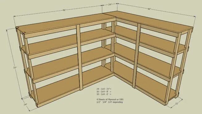 Полки своими руками чертежи фото 3D Warehouse Diy storage shelves, Basement storage shelves, Basement storage