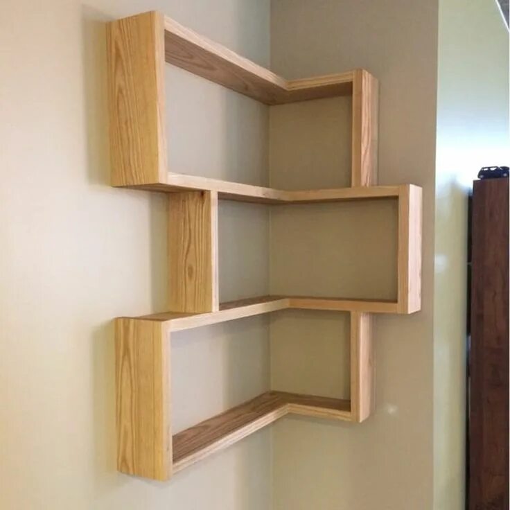 Полки своими руками фото This item is unavailable Etsy Floating corner shelves, Corner shelf design, Wall