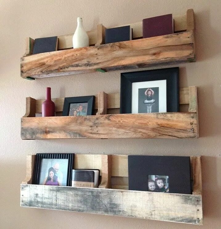 Полки своими руками фото Pin by Tereza Šandová on Palets Pallet wall shelves, Diy pallet furniture, Palle