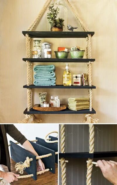 Полки своими руками в домашних условиях 36 Utterly Charming Nautical DIYs Diy hanging shelves, Home decor, Home diy