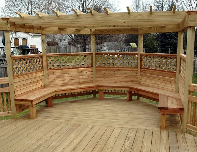 Полки в беседке фото мебель для сада Pergola, Backyard seating, Decks backyard