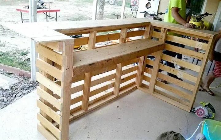 Полки в беседке своими руками Pin on hellow 18 Kitchen bar stools diy, Pallet bar diy, Diy pallet furniture