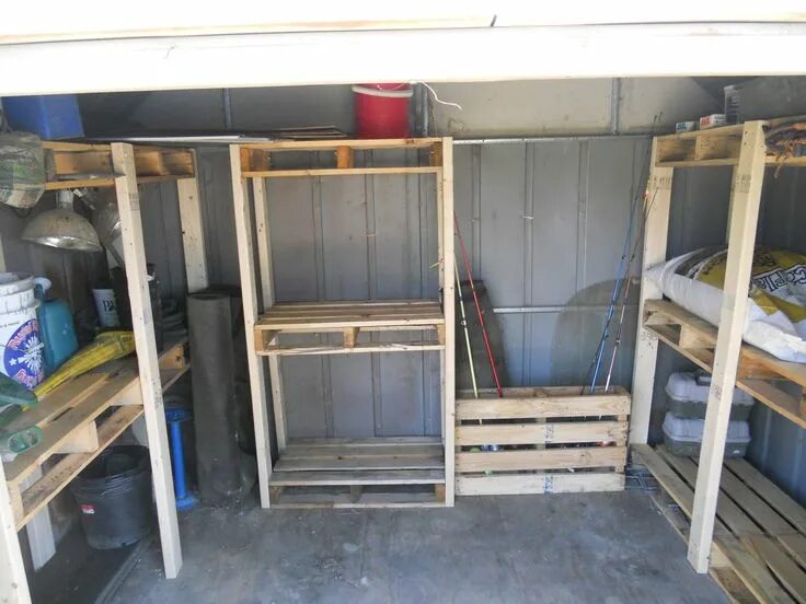 Полки в бытовке планировка фото Shelves Storage shed organization, Diy storage shed, Shed organization