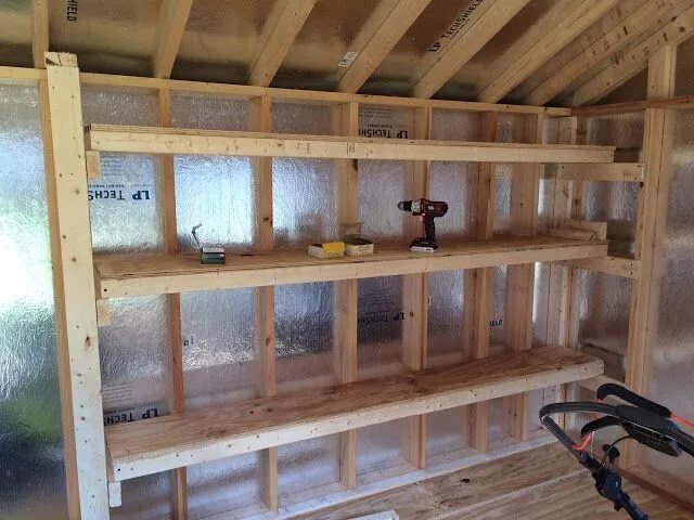 Полки в бытовке планировка фото DIY Storage Shelving for Our Shed Shed shelving, Building a shed, Shed storage