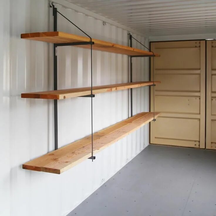 Полки в гараже своими руками варианты фото Shipping Container Shelving Space Saving Storage