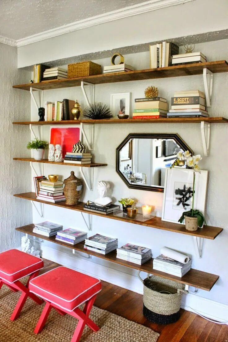 Полки в интерьере дома Image result for bedroom wall shelving Ikea wall shelves, Ikea diy, Diy wall she