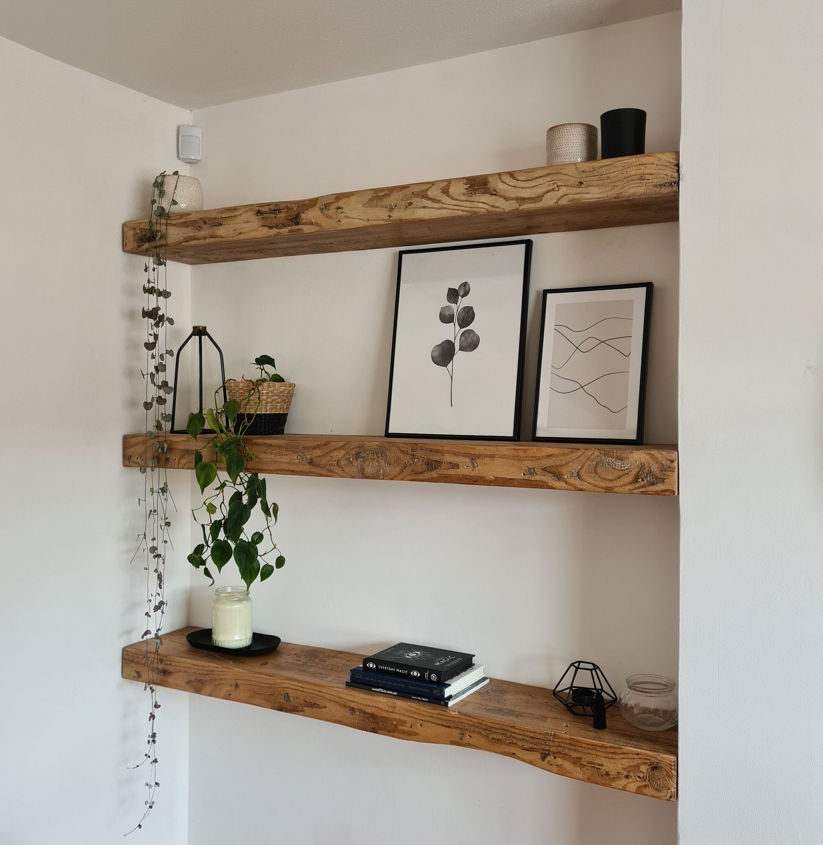 Полки в интерьере дома Rustic Reclaimed Wood Floating Shelf Decorative Custom - Etsy UK Floating shelve