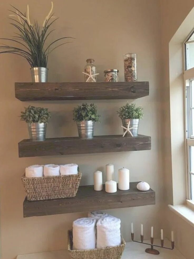 Полки в интерьере ванной 75 Rustic Farmhouse Bathroom Shelves Storage Ideas Welcome My Blog Ev dekorasyon