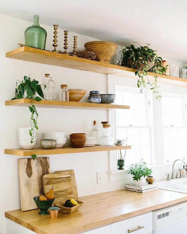 Полки в кухне дизайн фото Kitchen inspo Kitchen shelves, Kitchen design, Kitchen island decor