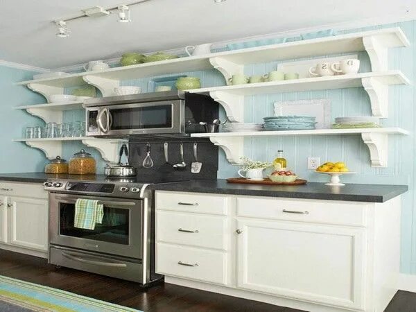 Полки в кухонном гарнитуре фото Open Shelving Kitchen Design Ideas Check more at https://homefurnitureone.com/op