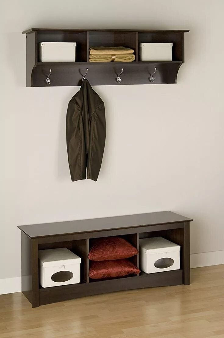 Полки в прихожую настенные в интерьере Pin on Интерьер прихожая Hanging entryway shelf, Entryway wall shelf, Prepac fur