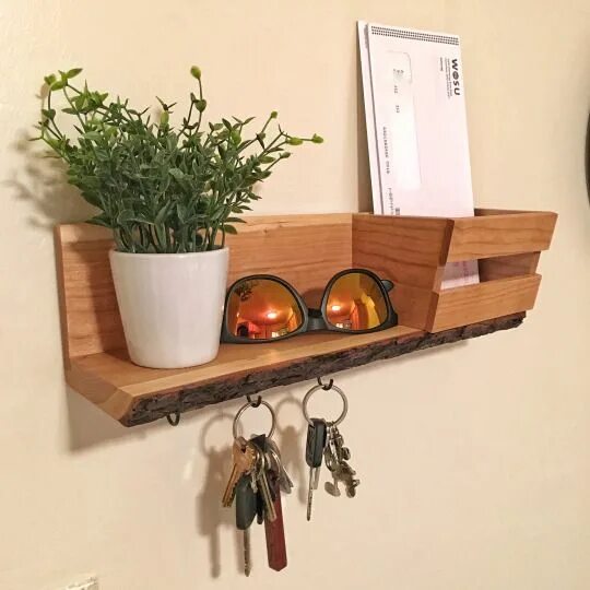 Полки в прихожую своими руками фото Woodworking Plans and Tools Key hook shelf, Diy wall decor, Key holder diy