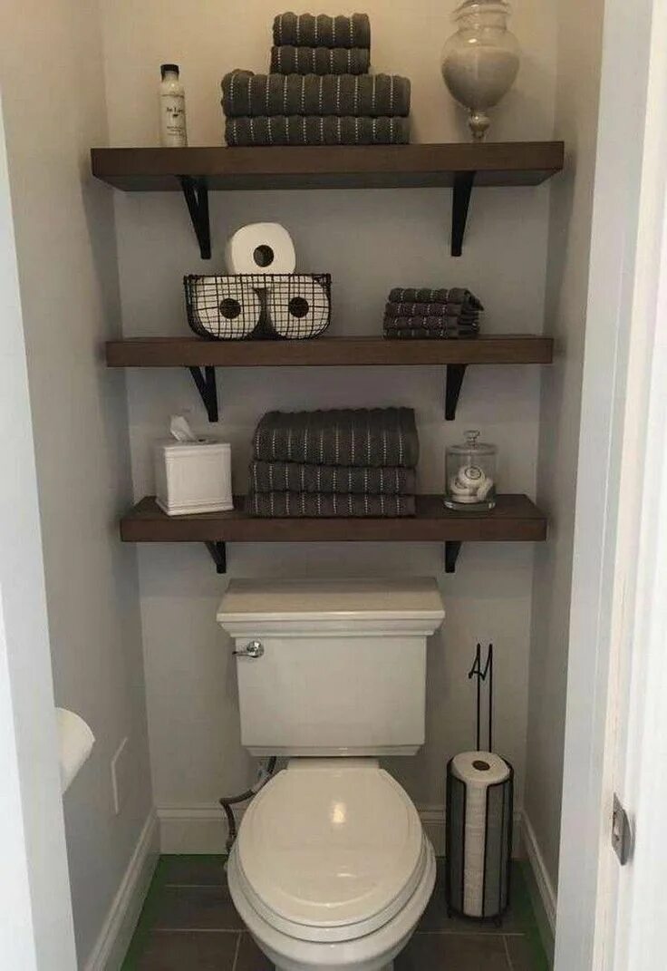 Полки в туалете за унитазом фото ✔ 87 small bathroom storage ideas and wall storage solutions 76 #bathroommakeove