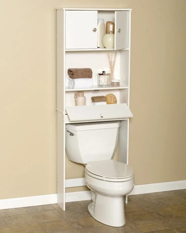 Полки в туалете за унитазом фото Storage Cabinet White Over the Toilet Bathroom Spacesaver Shelf Organizer New Ba