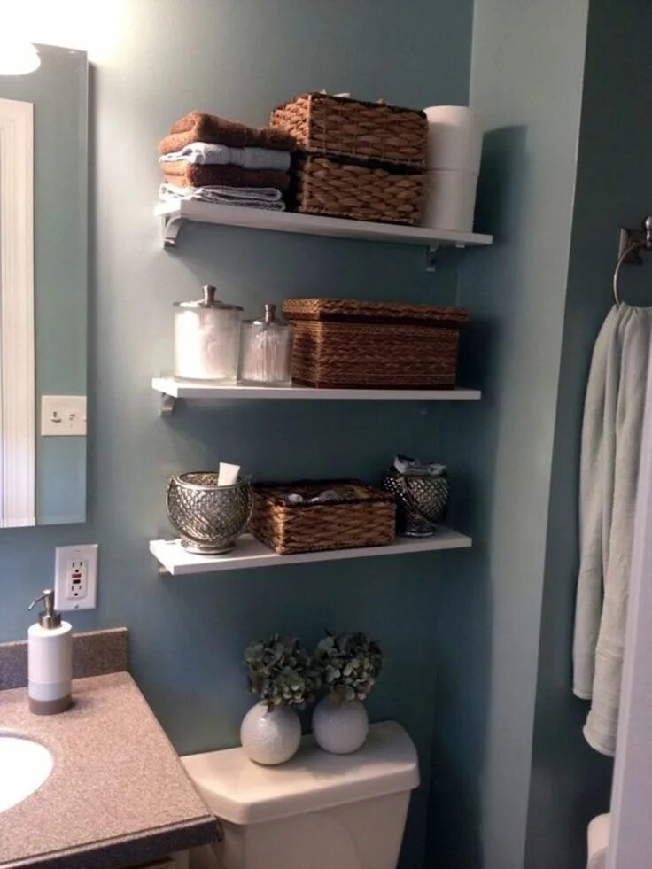 Полки в ванную комнату фото в интерьере Pin on DIY Projects Diy bathroom decor, Small bathroom storage, Diy bathroom sto