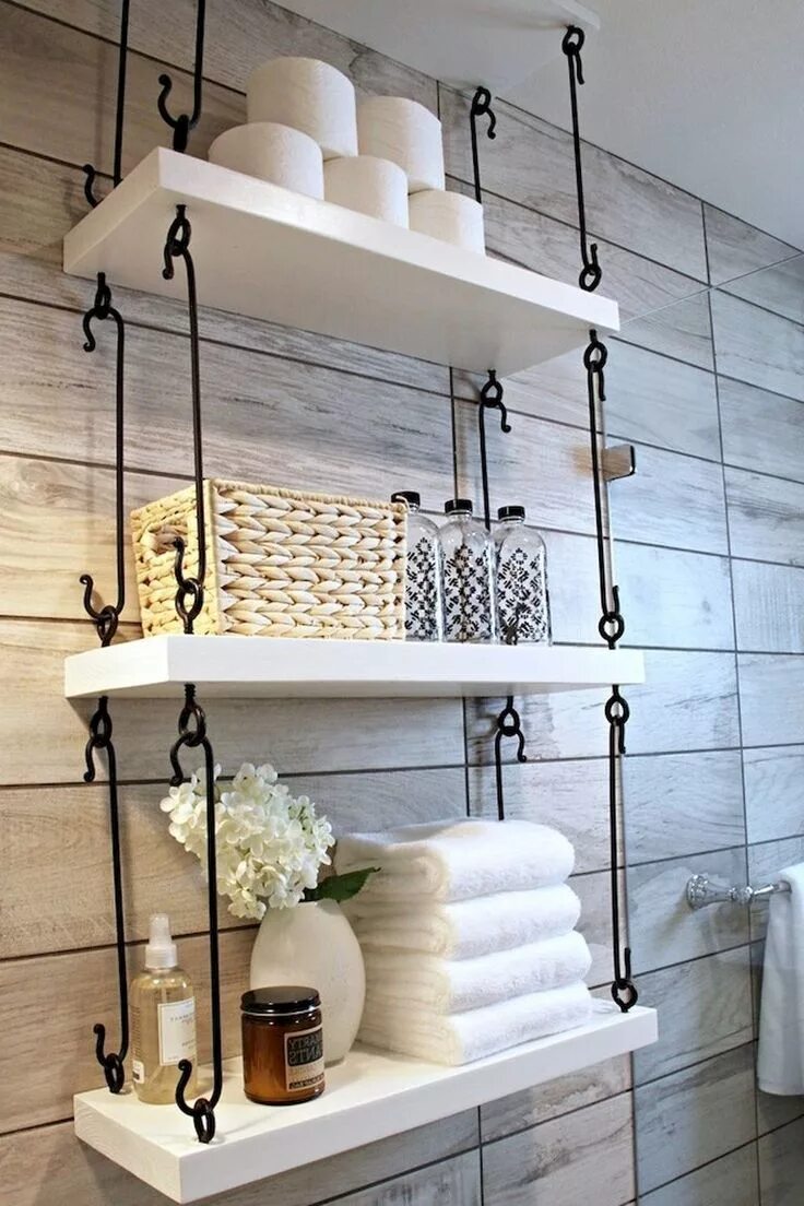 Полки в ванную комнату навесные фото 27+ Rural Bathroom Shelves Storage Ideas #bathroomdecor #bathrooms #bathroomdeco