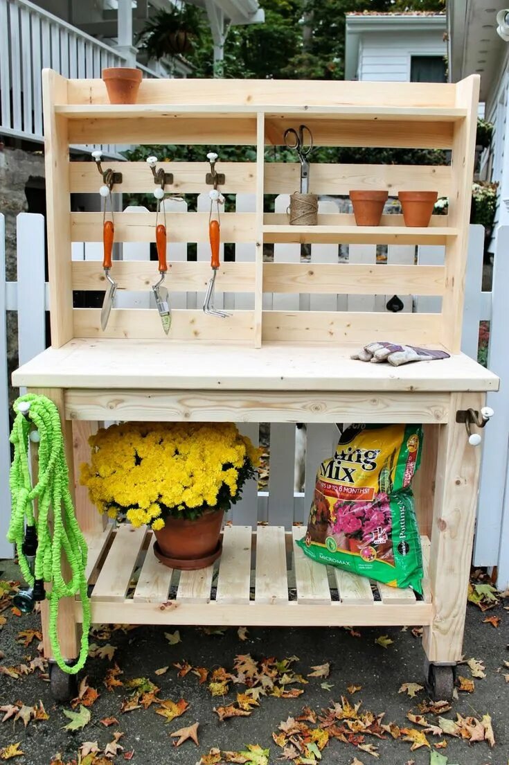 Полку для дачи своими руками DIY Potting Bench Plan Outdoor potting bench, Diy outdoor furniture plans, Potti