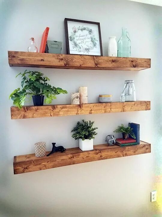 Полку на стену своими руками фото DIY Primitive Floating Bookshelves Check out the full project http://ift.tt/2m4d