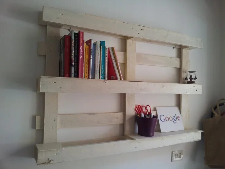 Полку своими руками фото Pallet Simple Bookshelf * 1001 Pallets Pallet shelves, Pallet wall shelves, Shel