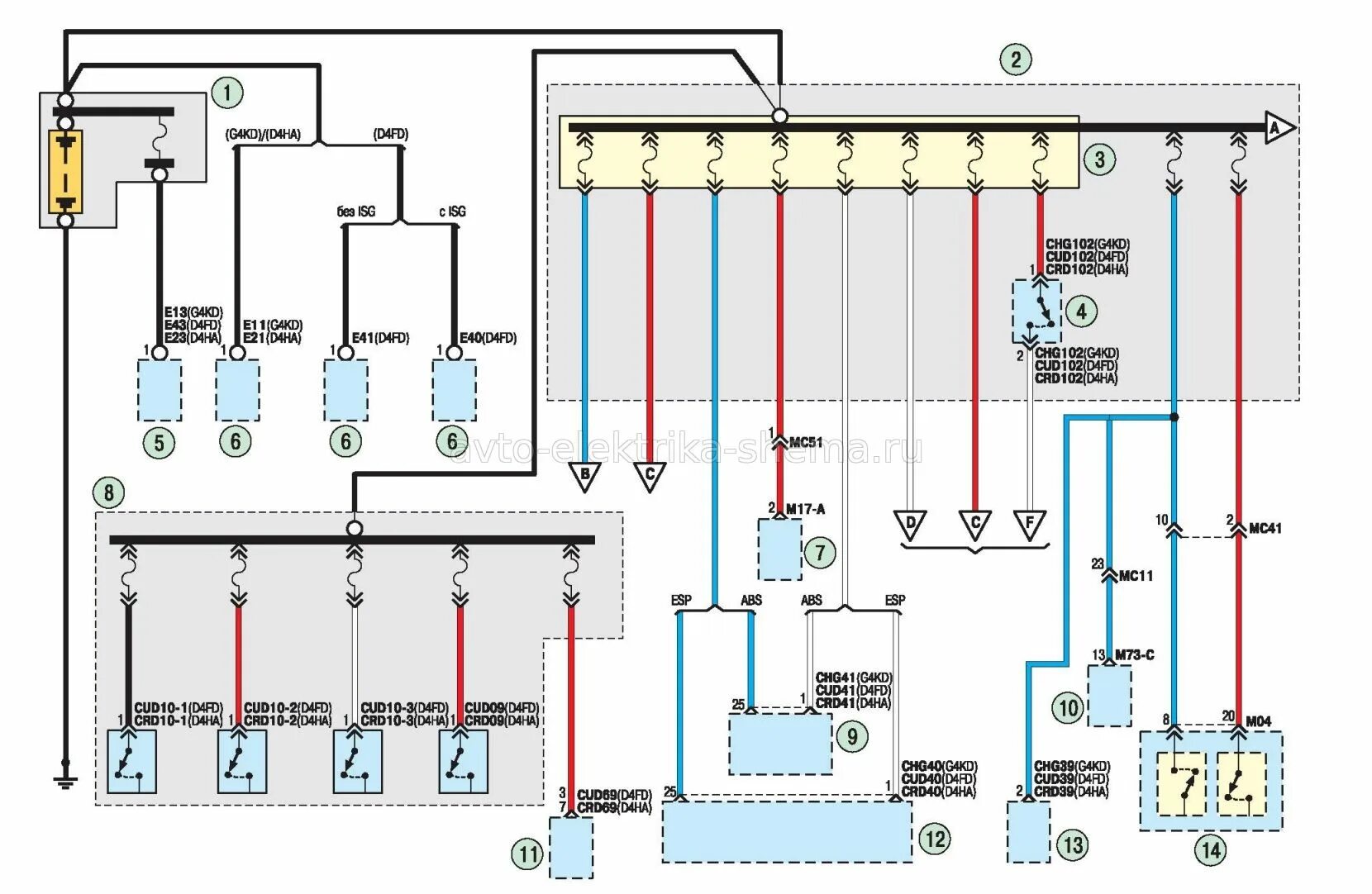 Полная электросхема Схема электрооборудования автомобилей Киа
