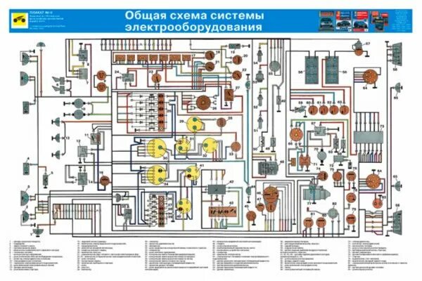 Полная электросхема Книга: "Устройство автомобиля КАМАЗ-4310 (комплект из 24 плакатов)". Купить книг