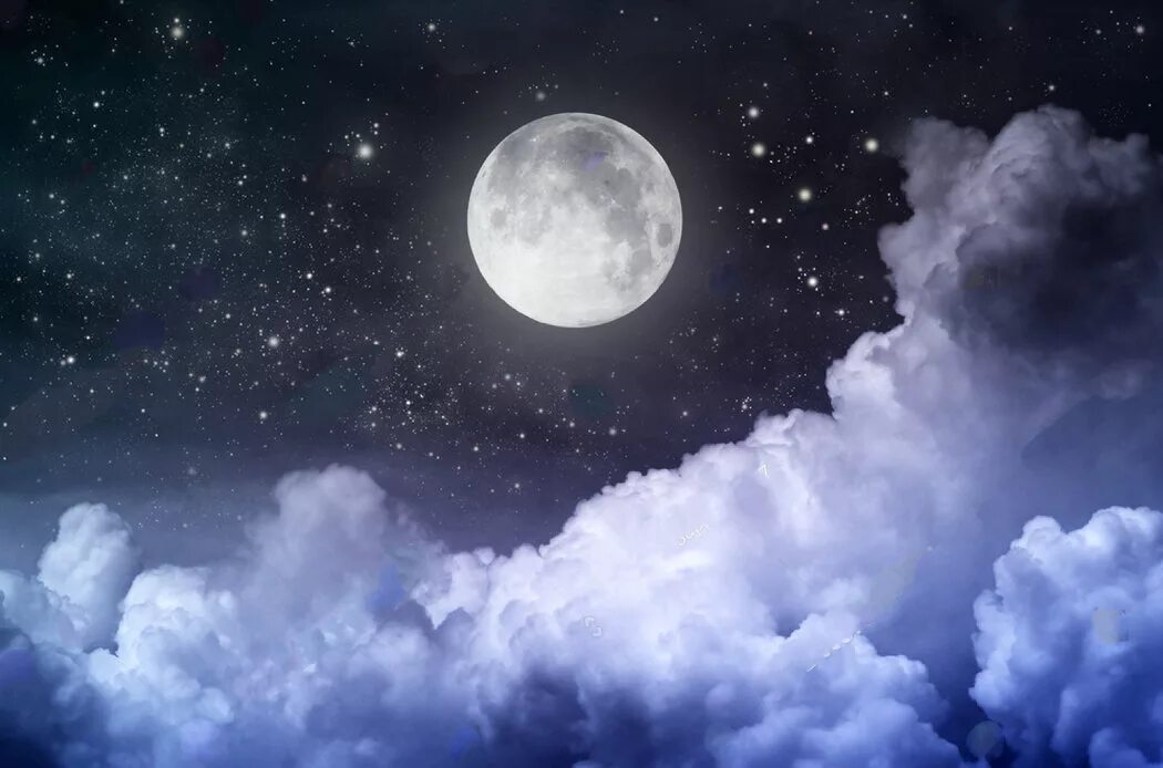 Полная луна фото Star Cloudy Night Sky Full Moon Photography Backgrounds Vinyl Cloth High Quality