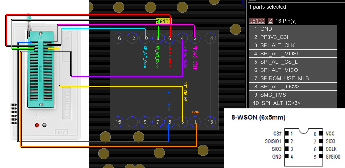 Полная распиновка A1534 (820-00045) 2017 12" Macbook SPI Pinout from J6100? - Badcaps