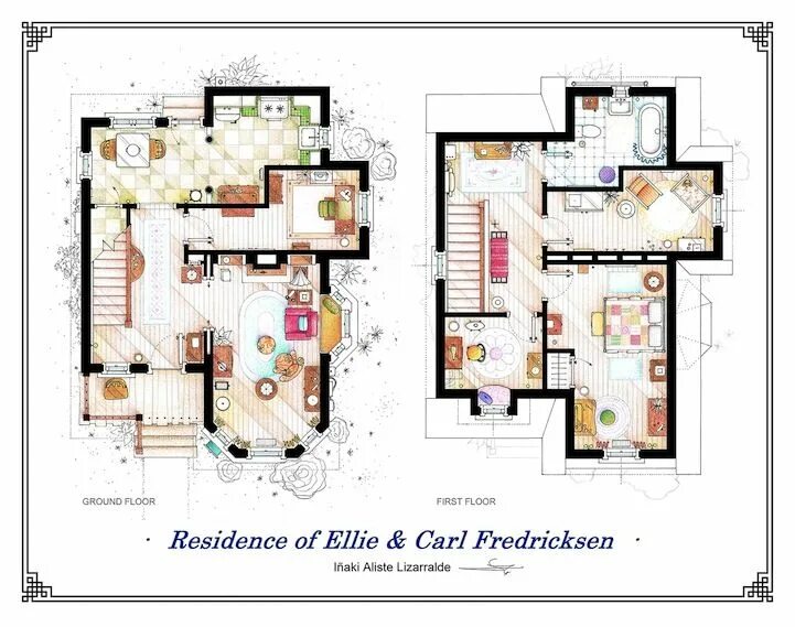 Полная схема домов Detailed Floor Plan Drawings of Popular TV and Film Homes House floor plans, Flo