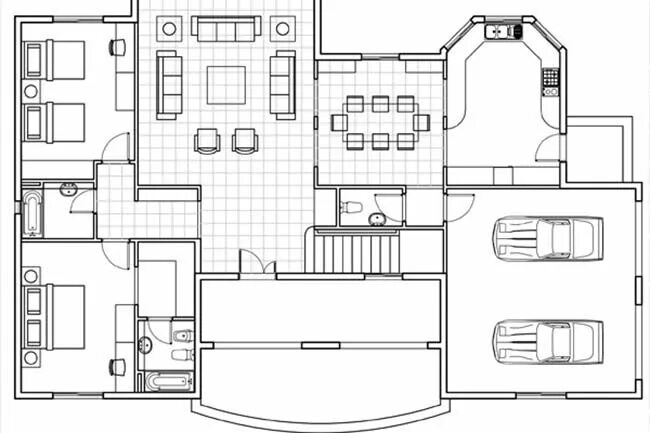 Полная схема домов ✅ Phương pháp học Autocad hiệu quả ⭐ ️⭐ ️⭐ ️⭐ ️⭐ Home plan drawing, Autocad, House f