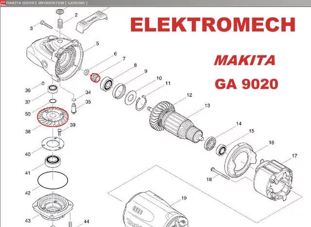 Полная схема сборки болгарки макита ga5030 Купить ТРАНСМИССИЯ MAKITA GA 9020 GEARS ORG: отзывы, фото и характеристики на Ar