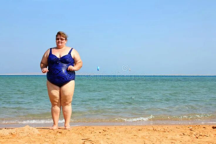 Полные девушки на море фото Overweight woman on beach. Overweight woman standing on beach near sea , #AD, #w