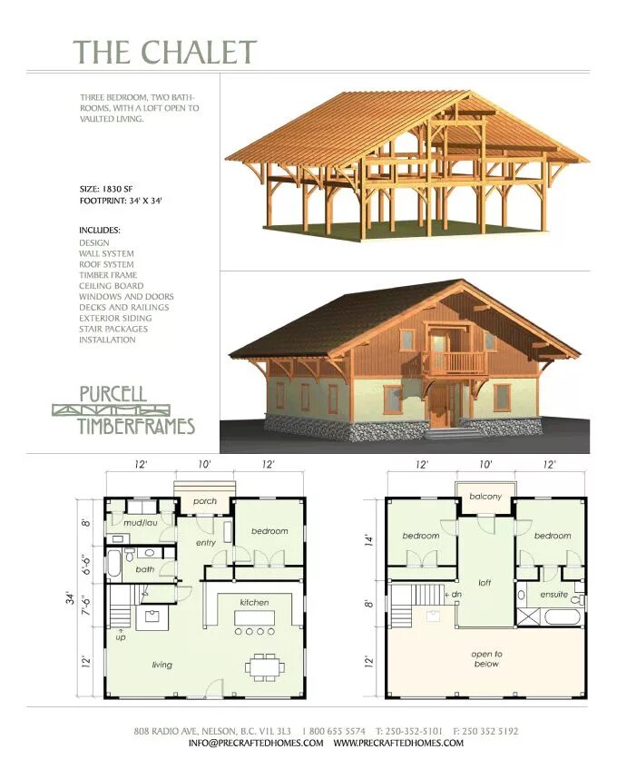 Полные проекты домов шале с чертежами бесплатно The Chalet - timbeframe structure Small house plans, Prefabricated houses, House