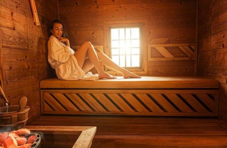 Полные женщины фото в баню Pin van M Towel op Finnish sauna