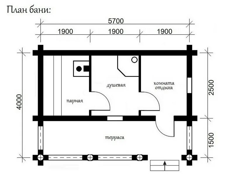 Полный чертеж бани Баня кругляк-02