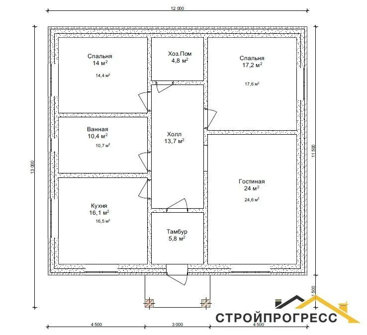 Полный чертеж одноэтажного дома План дома 10 на одноэтажный фото - DelaDom.ru