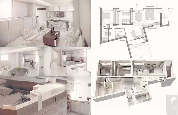 Полный дизайн проект VIVIENDA EN PLANTA ALTA by Bman2006 on deviantART Interior design boards, Interi