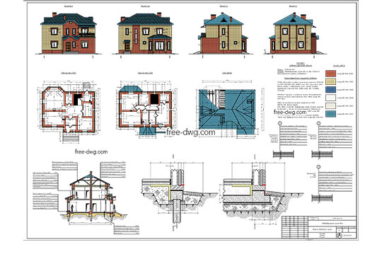 Полный комплект чертежей дома скачать Проект жилого дома - скачать бесплатно DWG файл Автокад, Проекты, Чертежи