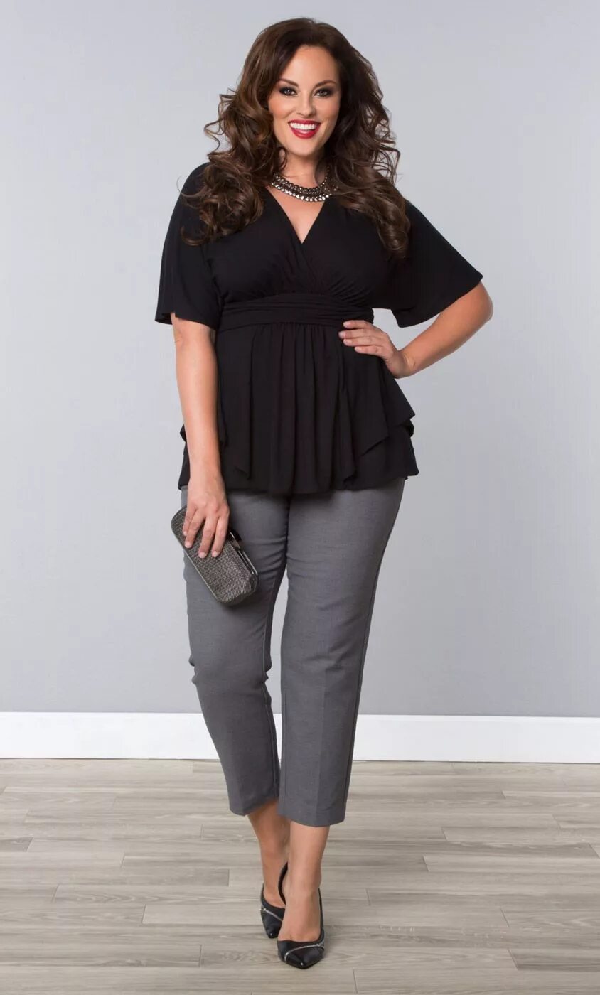 Полный мода женская одежда Promenade Top Casual work outfits, Plus size fashion, Plus size outfits