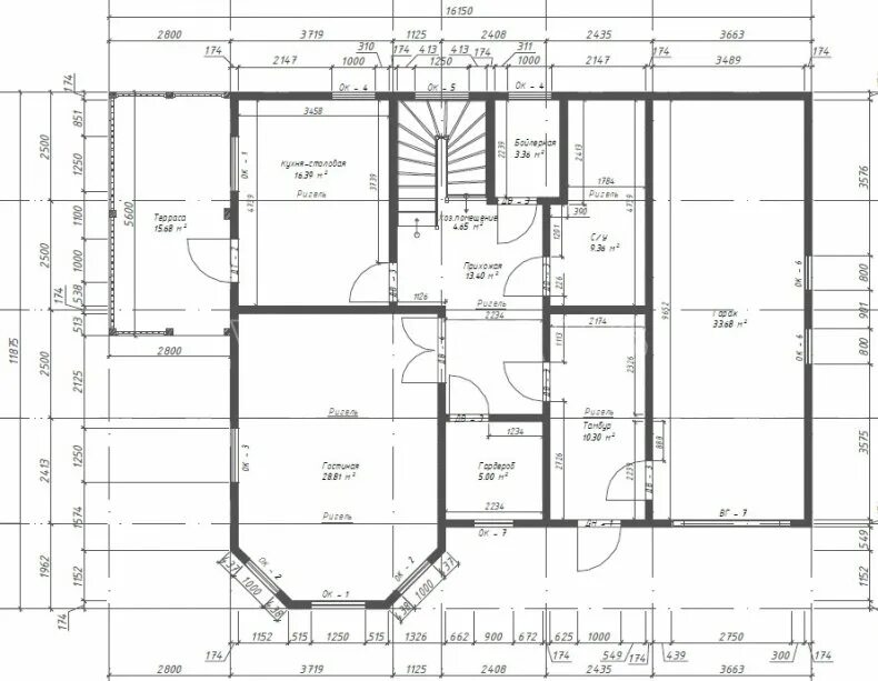 Полный план дома с чертежами и размерами Проект ГАРМОНИЯ, 250м2 автор Viva Haus - Яма старое ДОМА из SIP (СИП) Вива Хаус 