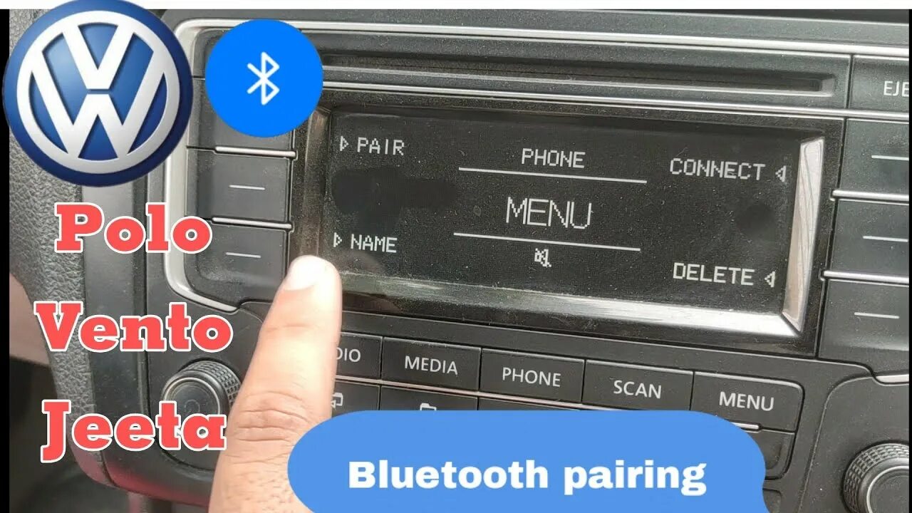 Поло подключение телефона Volkswagen polo Bluetooth pairing - YouTube